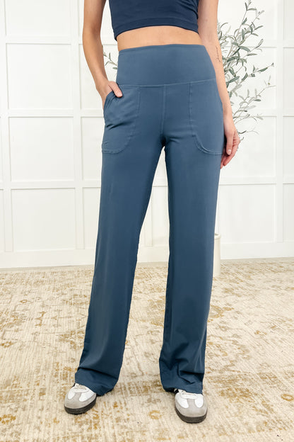 Leg Day Legends Straight Leg Bottoms in Slate Blue, 33” Inseam