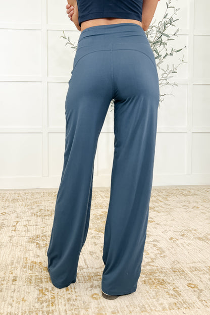 Leg Day Legends Straight Leg Bottoms in Slate Blue, 33” Inseam