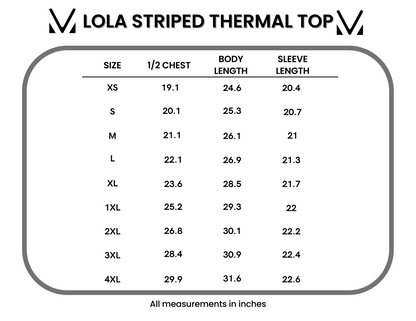 Lola Striped Thermal Top - Black
