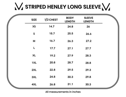 Striped Henley Long Sleeve - Burgundy