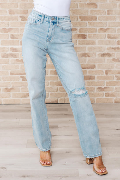 Parker High Rise 90's Straight Jeans (note rip in the back)