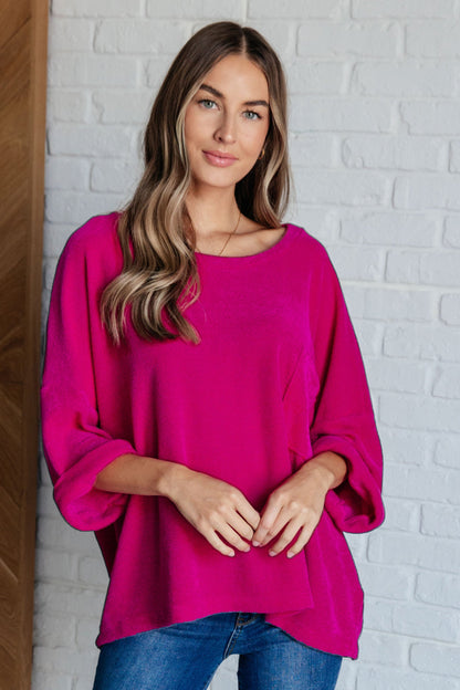 Pink Thoughts Oversized Chenille Blouse