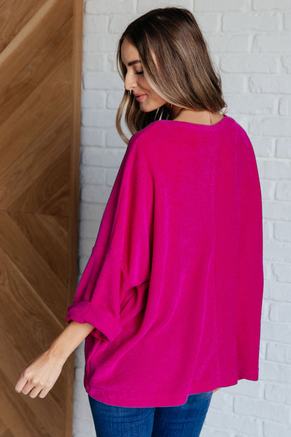 Pink Thoughts Oversized Chenille Blouse