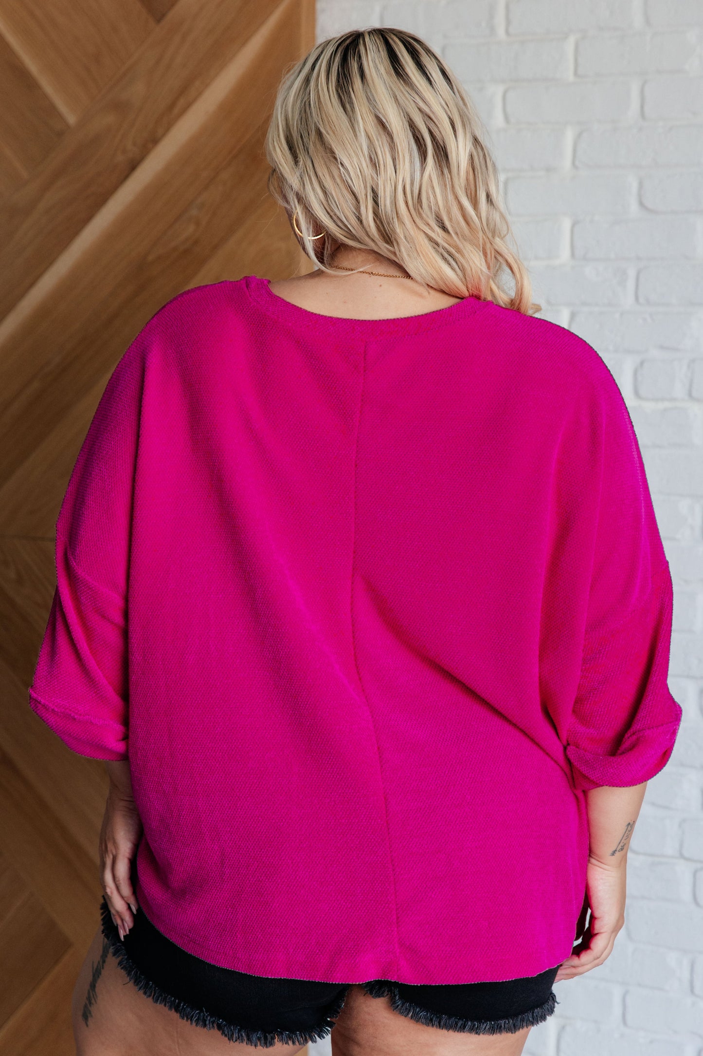 Pink Thoughts Oversized Chenille Blouse