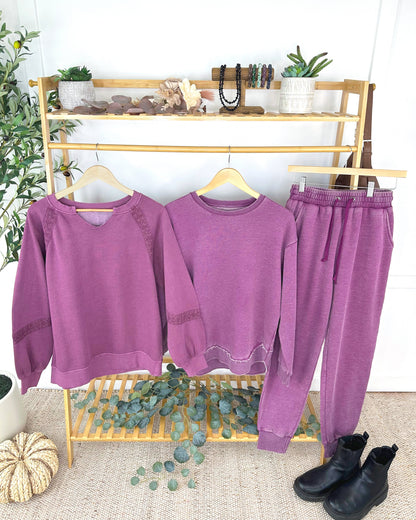 Vintage Wash Pullover - Purple