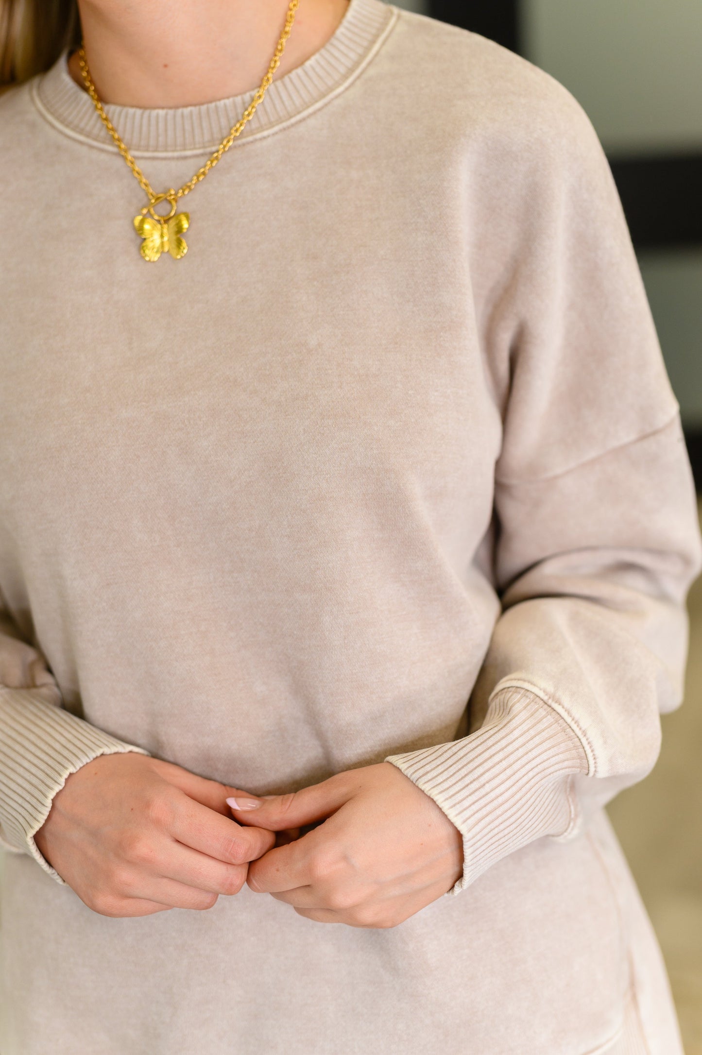 Mineral Wash Pullover in Ash Mocha