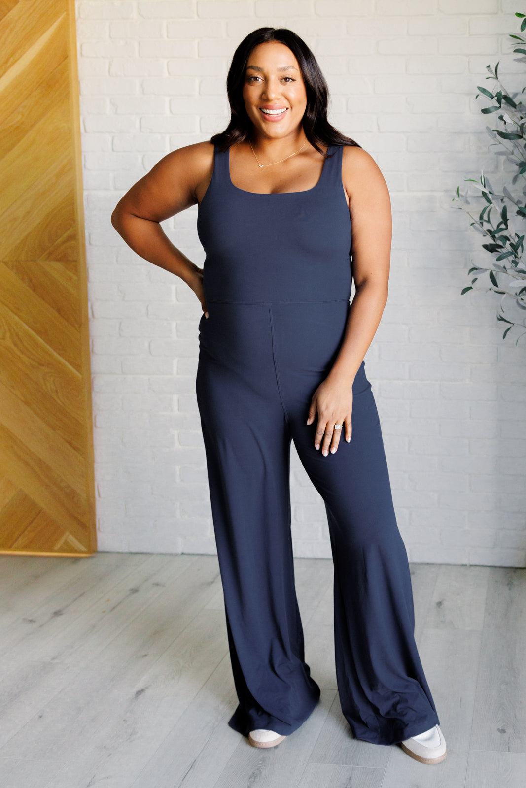 Everyday Wide Leg Jumpsuit in Navy