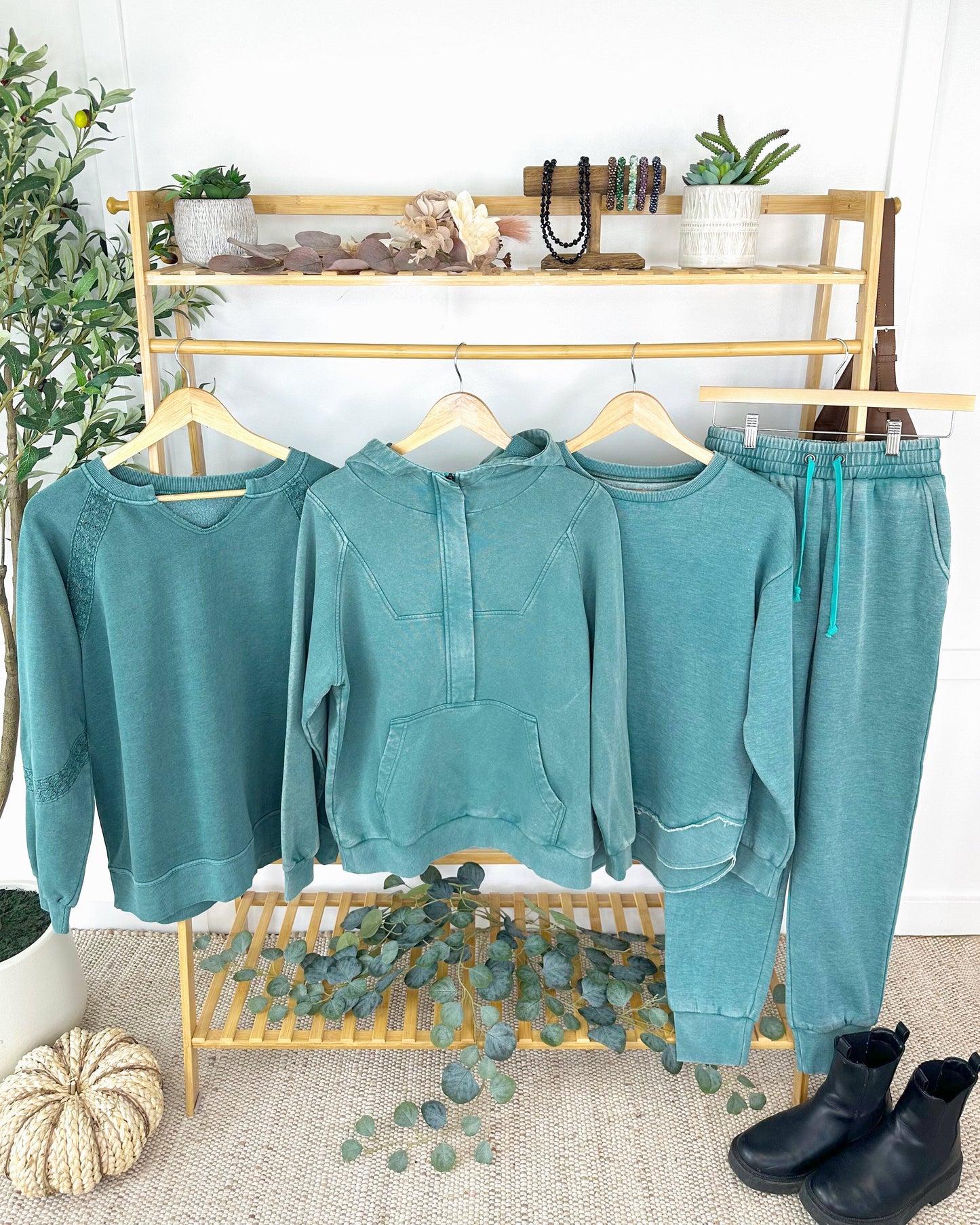 Vintage Wash Pullover - Teal