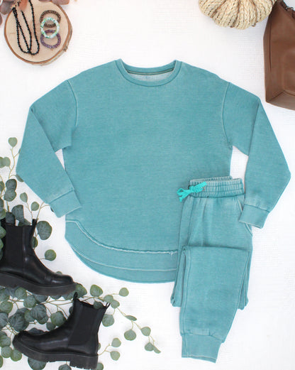 Vintage Wash Pullover - Teal