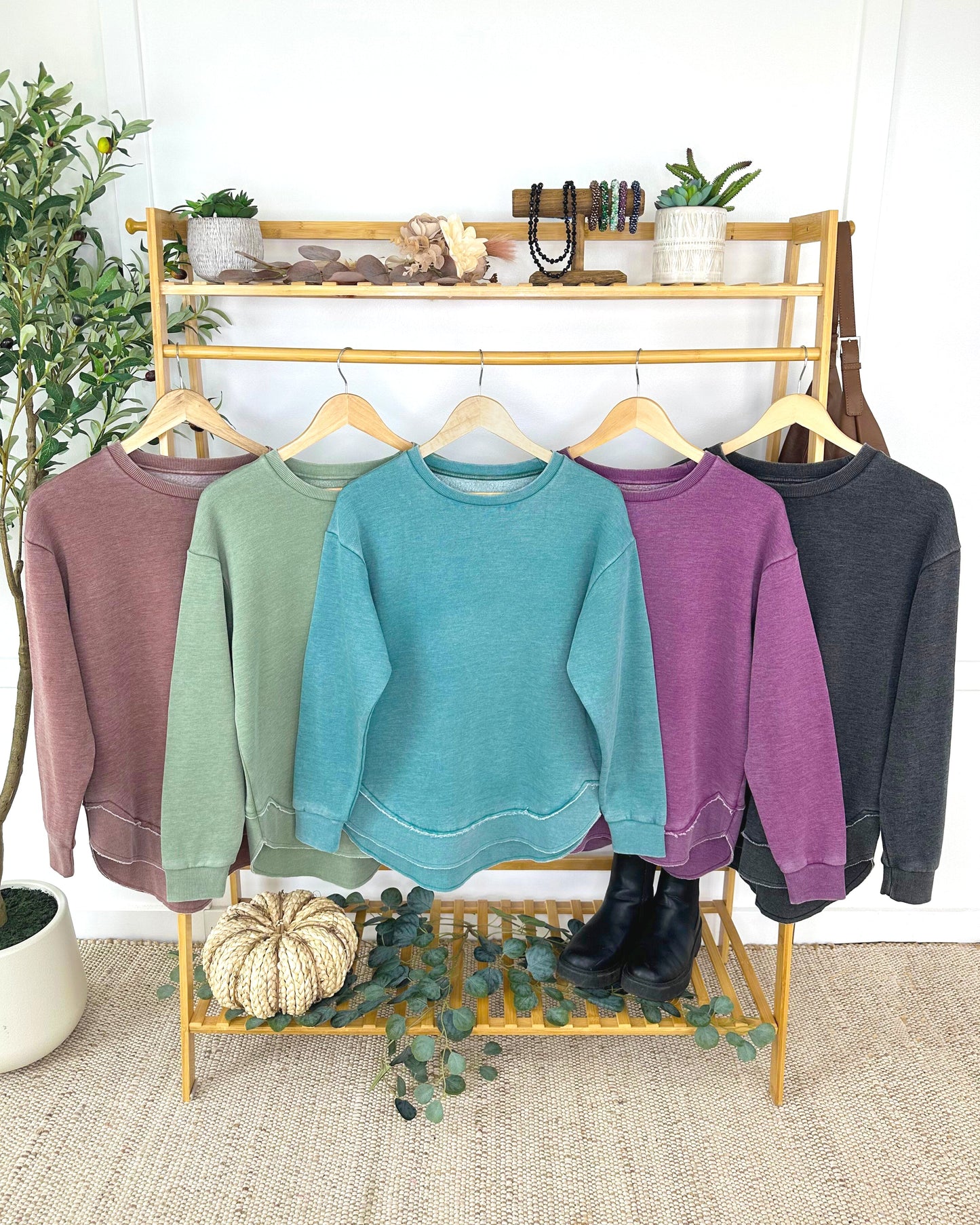 Vintage Wash Pullover - Teal