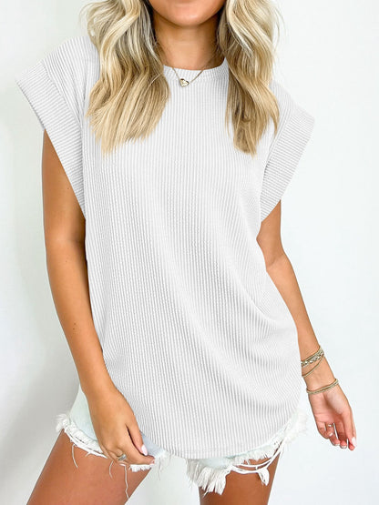 PREORDER: Textured Cap Sleeve Top