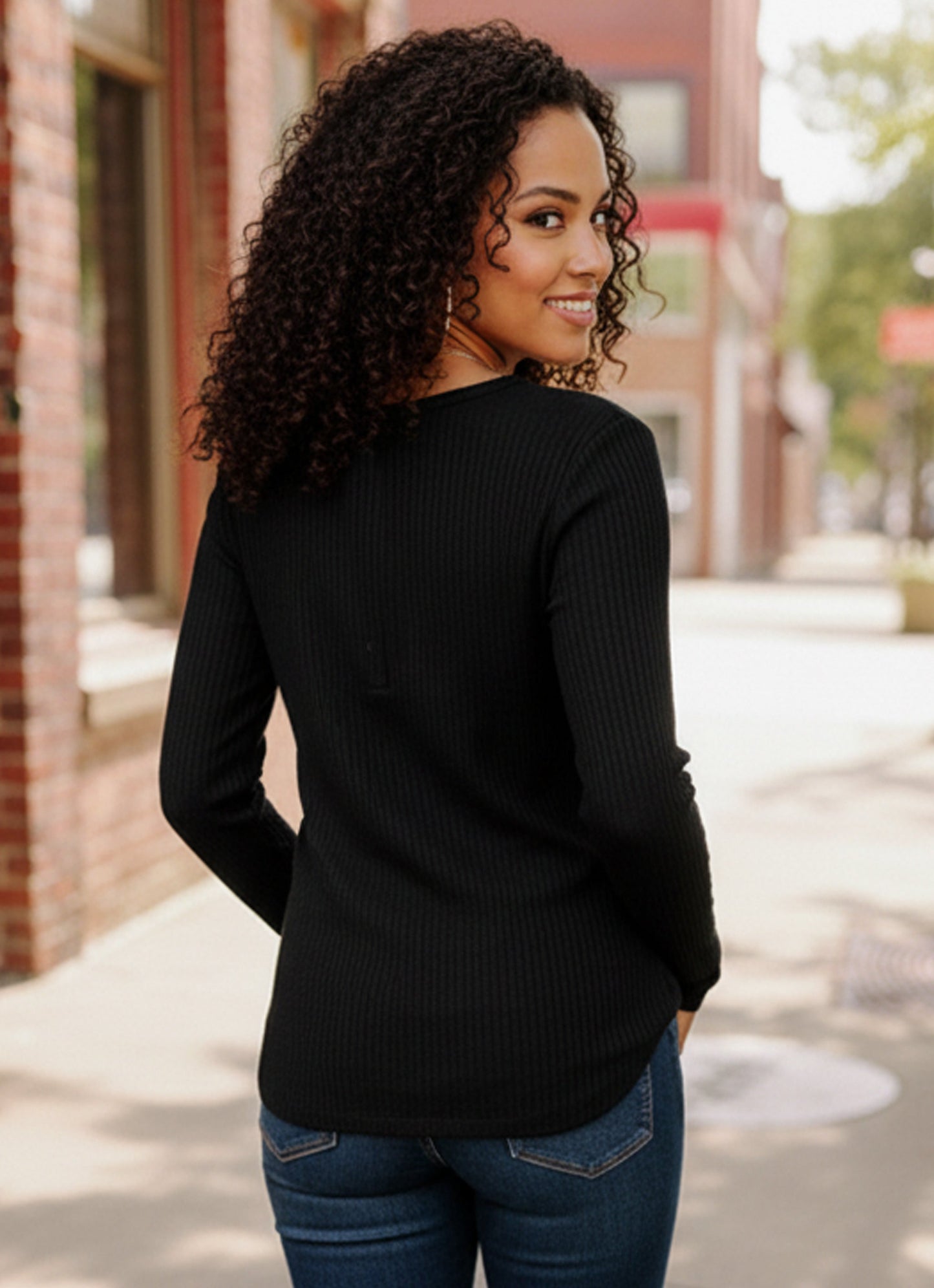 Backwoods Beauty Black Thermal Top