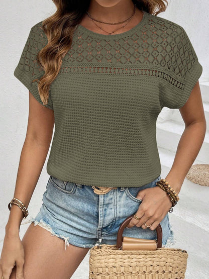 PREORDER: Waffle Knit Chest Detail Top