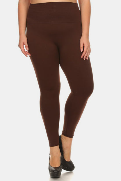 Brown Seamless Fleece Lined Leggings