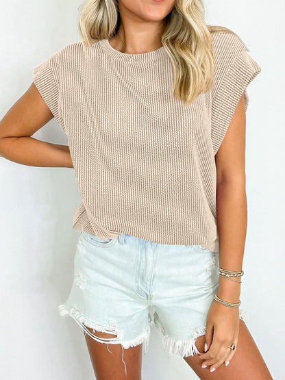 PREORDER: Textured Cap Sleeve Top