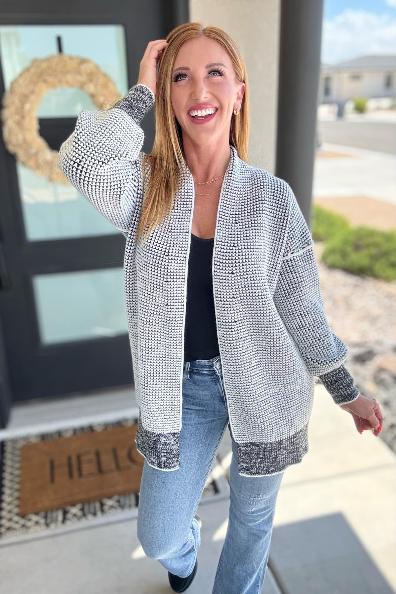 Contrast Trim Knit Cardigan in Four Colors