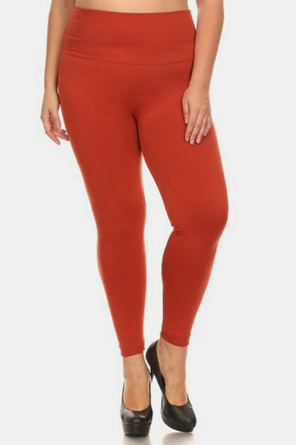 Rust Seamless High Waist Fleece Leggings