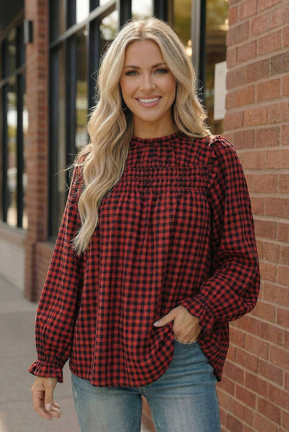 Wildwood Check Red Smock