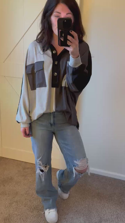 Preorder: Oversized Colorblock Bliss Pullover