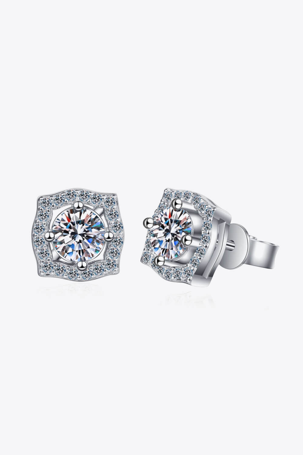 0.5 Carat Moissanite Geometric Stud Earrings