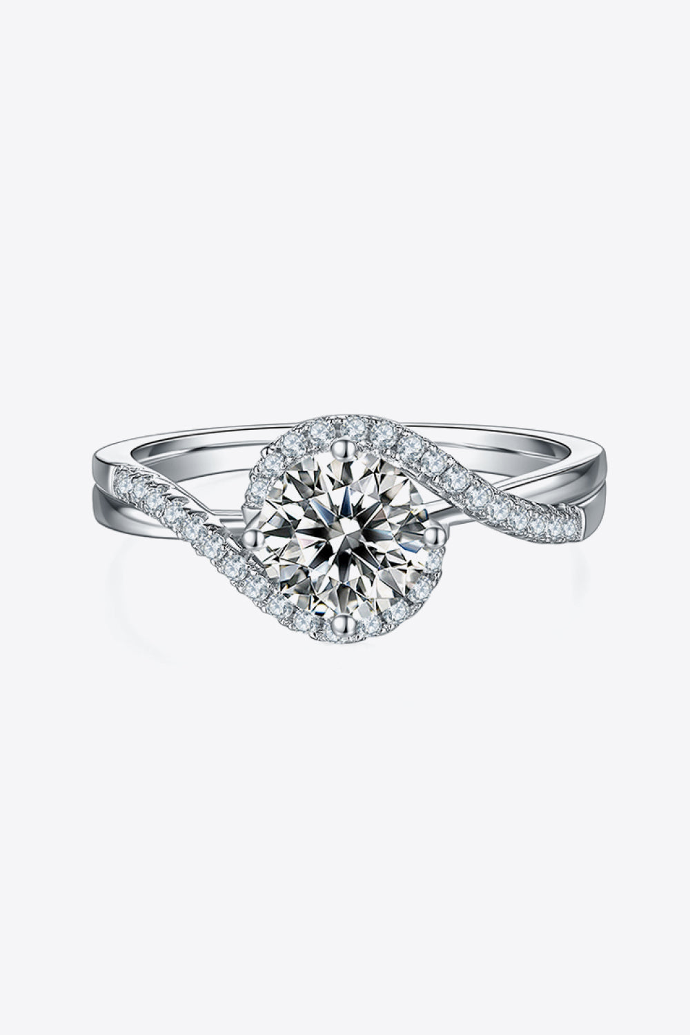 1 Carat Moissanite Crisscross Ring