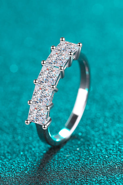 2 Carat Moissanite Rhodium-Plated Ring