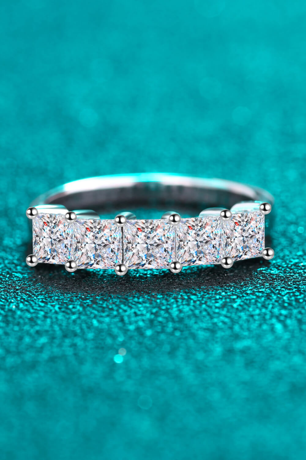 2 Carat Moissanite Rhodium-Plated Ring