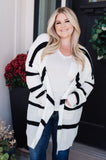 Brighter is Better Striped Cardigan in Ivory
