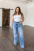 Carter High Rise Slit Hem Straight Jeans- *size up one from your Judy Blue size