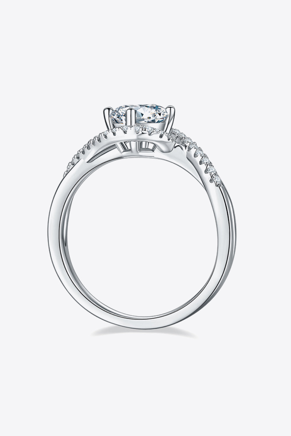 1 Carat Moissanite Crisscross Ring