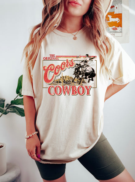 The Original Cowboy on Comfort Colors- ivory tee or long sleeve preorder